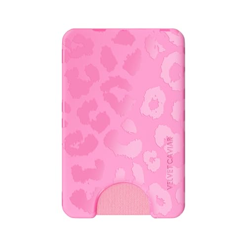 VELVET CAVIAR compatible with MagSafe Wallet - Magnetic Card Holder - color: Hot Pink Leopard