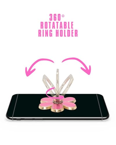 NXVX Phone Ring Holder, Magenta 360° Rotating Finger Grip & Kickstand - color: Magenta
