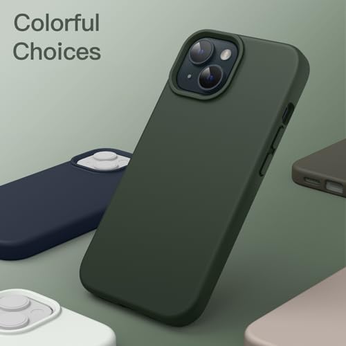 JETech Silicone Case for iPhone 15, Cypress | Silky Soft Touch, Shockproof Protection, Scratch Resistant, Microfiber Lining - color: Cypress, size: iPhone 15