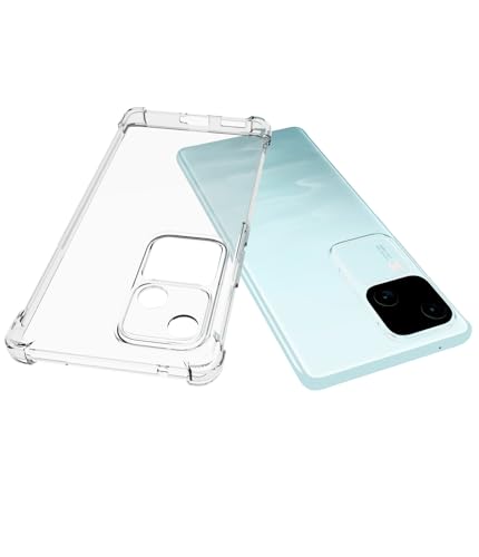 USTIYA Case for Vivo V30 / S18 5G Clear TPU Four Corners Military-Grade Protection Cover Transparent Soft funda