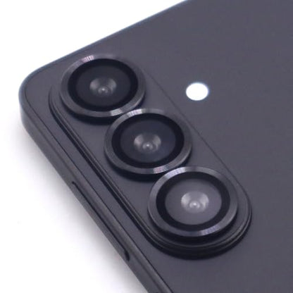for Samsung Galaxy S26 / S26 Plus Camera Lens Protector Metal Ring Tempered Glass Lens Cover Accessories (Black) - color: Black