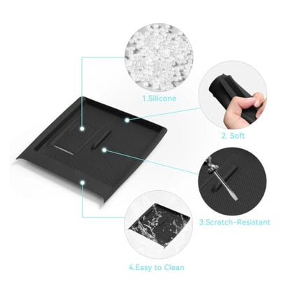 Silicone Phone Wireless Charging Mat Non-Slip Charger Protective Pad Car Interior Accessories Black Compatible with BYD Song Plus Compatible with DMI 2025