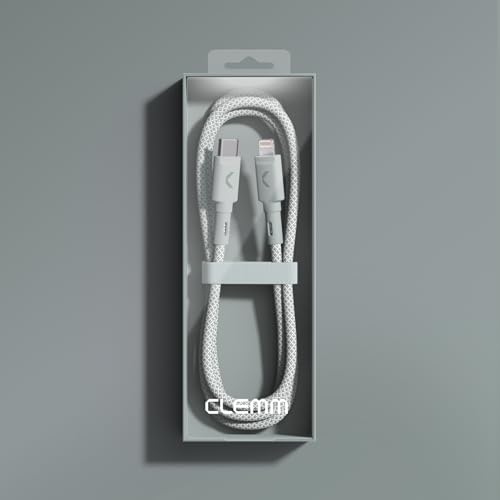 CLEMM USB C to Lightning Cable [Apple MFi Certified] 3.9ft, 60W Fast Charging Nylon Braided iPhone Charger Cord, Power Delivery, Long Lifespan Compatible with iPhone 14/13/12/11/X/XR/XS, iPad, AirPods