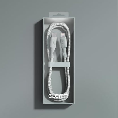 CLEMM USB C to Lightning Cable [Apple MFi Certified] 3.9ft, 60W Fast Charging Nylon Braided iPhone Charger Cord, Power Delivery, Long Lifespan Compatible with iPhone 14/13/12/11/X/XR/XS, iPad, AirPods