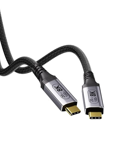 4.92FT USB C to USB C Cable Compatible with Thunderbolt 4/3, USB 3.2 Gen 2 20Gbps High Speed Data Transfer, 100w Fast Charging 8K@30Hz & 4K@120Hz USB C Video Cable for Monitor, Hub,dispaly Cord - size: 4.92 ft