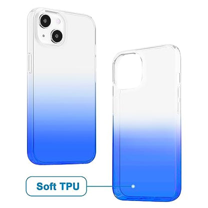 JJGoo Compatible with iPhone 13 Case Clear Soft Transparent Shockproof Protective Slim Thin Bumper Phone Cover, Gradient Blue - color: Gradient Blue
