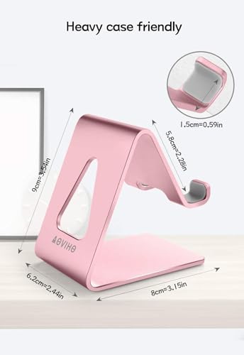 Aoviho Cell Phone Stand for Desk, Aluminum Phone Holder,Pink - color: Pink