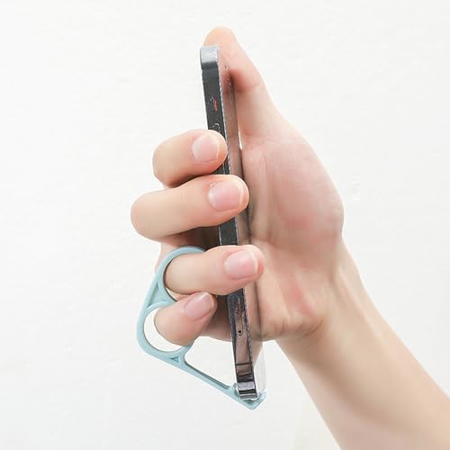 Finger Phone Holder, 10 Pcs Random Color Plastic 2 Holes Little Finger and Ring Finger Grip Strap Holder for Hand (10)
