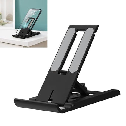 Foldable Phone Stand for Desk | Six Position Adjustable Folding Bracket for Cell Phone | Black Cellphone Holder for Desk & Smartphone Stand | Cellphone & Accessories for Men & Women - style: J