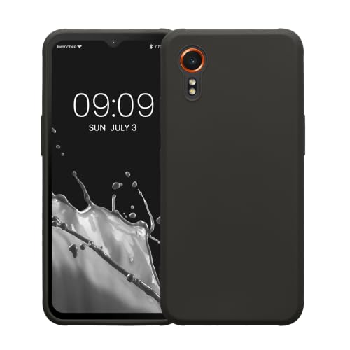 kwmobile Case Compatible with Samsung Galaxy Xcover7 Case - Soft Slim Protective TPU Silicone Cover - Dark Grey - color: dark grey