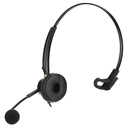 RiToEasysports Noise Cancelling Headset, Lightweight Comfortable Single Ear Telephone Headset 2.5mm Wired for Landline Phones for Call Center Agents Office Workers Customer Service Professionals