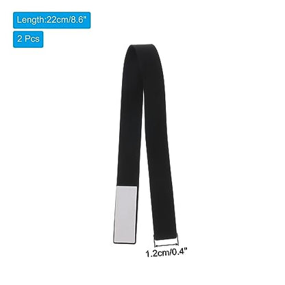 MECCANIXITY Phone Grip Strap Wrist Strap Silicone Elastic Cord Black 2Pcs - color: Black