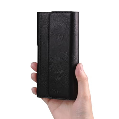 PU Leather Belt Clip Case Cell Phone Holster Pouch Holder for Moto G Power 2026 2025 2024 G Stylus 5G G Play Samsung Galaxy S25 Ultra S24 Ultra S23 Ultra A16 A05 A14 iPhone 16 Pro Max BLU G64L (Black) - color: Black