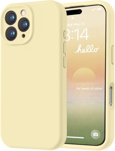 LOVE 3000 Designed for iPhone 16 Pro Case, Premium Silicone with [Soft Anti-Scratch Microfiber Lining] Shockproof Protective Phone Case for Men Women Girls 6.3", Creamy Yellow - color: Creamy Yellow, size: iPhone 16 Pro 6.3inch