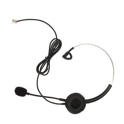SUNGOOYUE Telephone Headset, Single Ear Wired Headphone with Noise Canceling Microphone and Adjustable Headband for Call Center Customer Service Office PC
