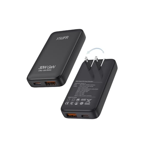 30W USB C Charger Block,Slim Wall Charger Travel Ready Fast Charging Block,2-Port Compact Charger with Foldable Plug for iPhone 17/16 Series, Galaxy, and More,2-Pack(2026 Update) - color: Black(2Pack)