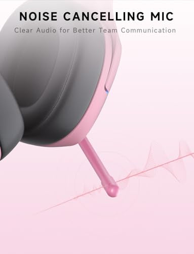 Gvyugke 2.4GHz Wireless Gaming Headsets for PS5, PS4, PC, Switch, BlushPink - color: Blush Pink