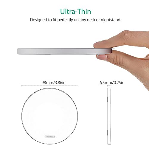 Fast Wireless Charger,25W Wireless Charging Induction Pad for iPhone 18/Duo - color: Mirror White