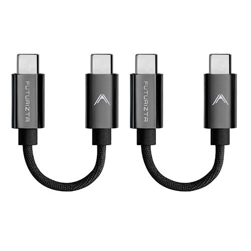 Futurizta Tech® Zeus-X Short USB-C to USB-C Cable 2 Packs (0.33ft/0.1m) 60W 20V/3A Type-C Fast Charging Cable QC3.0 QC4.0 Compatible with Samsung, Google Pixel, iPad Pro, DAC, SSD
