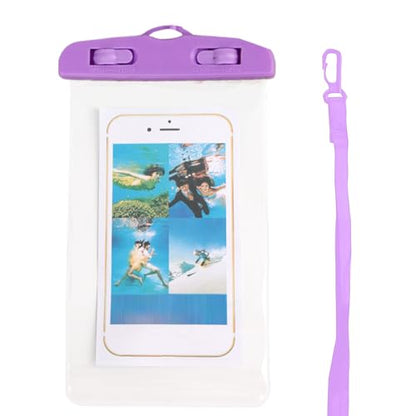 Waterproof Cell Phone Pouch Transparent Touchscreen Phone Holder | Water Play Cellphone Bag for Beach Cruise Vacation Running Camping Swimming Cycling Kayak Diving Travel - color: Purple
