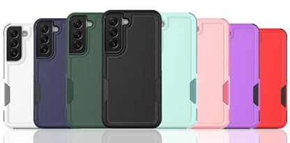 for Samsung Galaxy S22 Case: Dual Layer Protective Heavy Duty Cell Phone Cover Shockproof Rugged with Screen Protector - Military Protection Bumper Tough - Samsung Galaxy S22 5G 2022, 6.1 inch, Green - color: Mint Green (PC) + Mint Green (TPU)