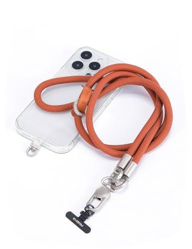 Phone Lanyard×1,Phone Tether Tab×2, Crossbody Cell Phone Lanyard,Rope Lanyard,Universal Adjustable Phone Strap (Brown-S) - color: Brown-s
