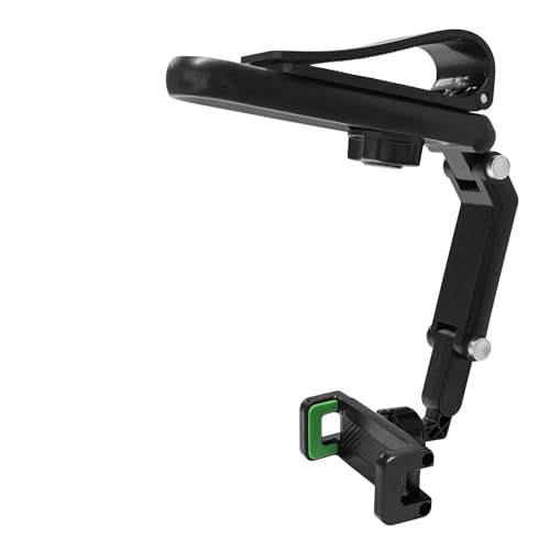 Sun Visor Phone Holder, 360° Rotatable Auto Visor Clip Foldable Smartphone Mount, Multifunctional Adjustable Rearview Clamp Compatible with Most cellphones, Car Accessories (Green) - color: Green