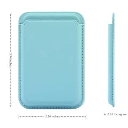 Upgrade Magnetic Wallets for MagSafe Wallet, RFID Blocking, Leather Card Holder Compatible with iPhone 17 16 15 14 13 12 and Pro Promax Series - color: Sky blue Card pack