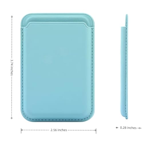 Upgrade Magnetic Wallets for MagSafe Wallet, RFID Blocking, Leather Card Holder Compatible with iPhone 17 16 15 14 13 12 and Pro Promax Series - color: Sky blue Card pack