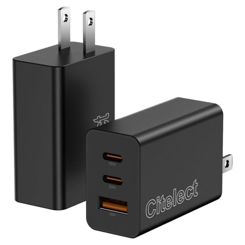 85W Dynamic Power GaN USB-C Fast Charger, 2C1A 3-Port, Max 65W, 2 Pack - color: Black, size: 2Pack