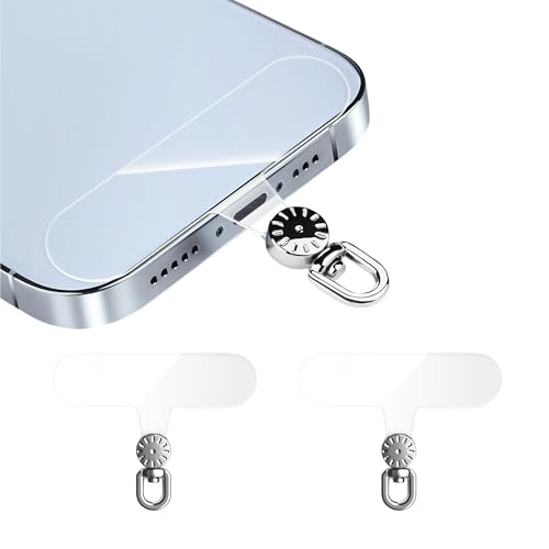 360 Degree Rotatable Clear Transparent TPU Mobile Phone Tether Tabs - Compatible with Lanyards and Mobile Phone Accessories, 2-Pack(TPU-Transparent) - color: 01 High-toughness Tpu-clear