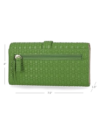 Mundi File Master Womens RFID Blocking Wallet Clutch Organizer With Change Pocket - color: Green, size: One Size
