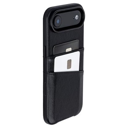 Dockem Card Case for iPhone 17 Air with Magnetic Mounting Plate, Camera Control Button, Wallet with 2 Holder Slots: M2 Exec Premium Synthetic Leather (Black) - color: Black, size: 17 Air