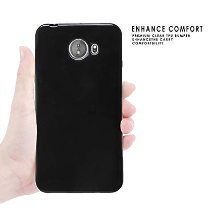 Glossy Jet Black Flexible Flex-Gel Skin Phone Case Cover Compatible with GreatCall Jitterbug Smart2 Case (5.5” Screen) (6598524949) - color: Black
