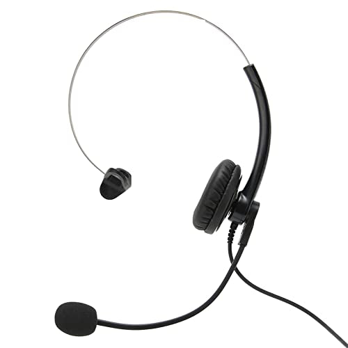 One Ear Wired Headset with Noise Cancelling for Crystal Clear HD Calls in Call Center Office (Crystal Connector) - size: Kristallverbinder