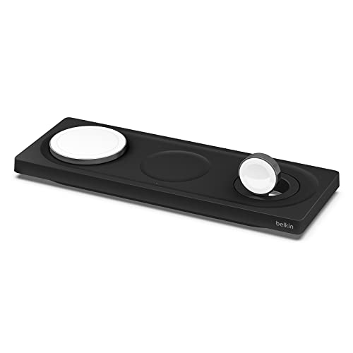 Belkin MagSafe 3 in 1 Wireless Charging Pad, Fast Charger (Renewed) - color: Black, style: Certified Refurbished