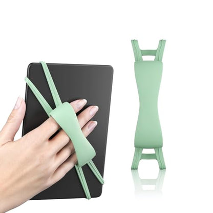 Universal Phone & Tablet Hand Strap Holder - Elastic Finger Grip for Kindle Paperwhite/Oasis, iPad mini, Samsung Tablets & Smartphones (4.7 to 8 Inches) | ﻿ (Green) - color: Green
