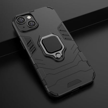 Max Power Digital Magnet Case for iPhone 15 Shockproof Hard Phone Cover with Grip, Metal Ring Kickstand Bumper Shell [Compatible with Magnetic Car Mount] (Black) - size: iPhone 15
