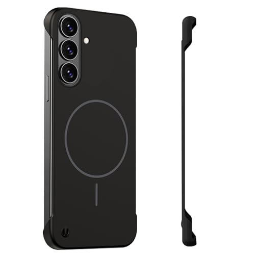 Frameless Case for Samsung Galaxy S26 Plus Case 5G, Magnetic [Borderless Original Touch], with Mag-Safe, Ultra Lightweight Thin Slim Phone Case, Anti-Fingerprint PC Hard Shell (Black) - color: Black, size: S26 Plus
