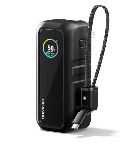 Dexnor 3-in-1 Portable Charger Power Bank 15,000mAh 65W with AC Wall Plug