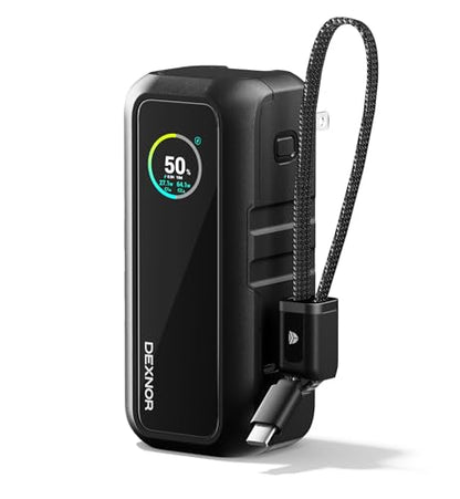 Dexnor 3-in-1 Portable Charger Power Bank 15,000mAh 65W with AC Wall Plug