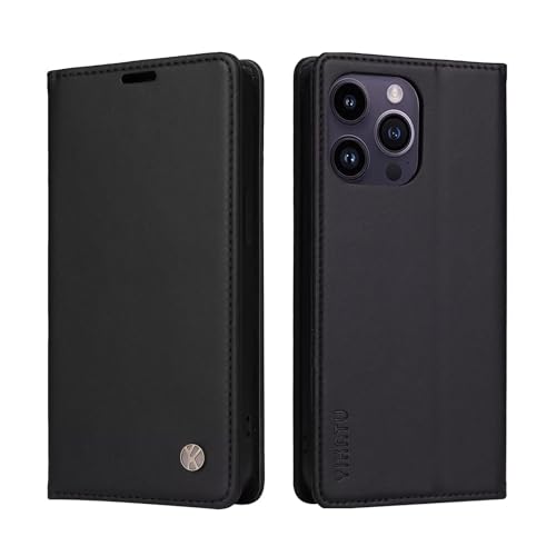 Caseurban Compatible with iPhone 14 Pro Max Wallet Case PU Leather Flip Folio Case with Card Holder Magnetic Closure Shockproof Protective Phone Cover Black - color: Black, size: iPhone 14 Pro Max