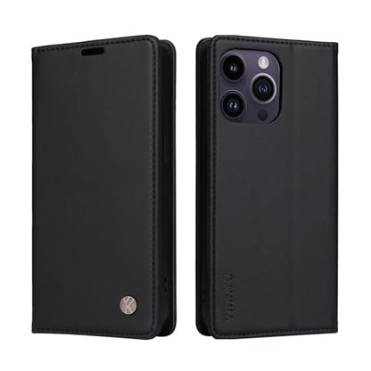 Caseurban Compatible with iPhone 14 Pro Max Wallet Case PU Leather Flip Folio Case with Card Holder Magnetic Closure Shockproof Protective Phone Cover Black - color: Black, size: iPhone 14 Pro Max