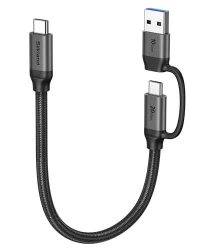 Silkland 2 in 1 USB A to USB C Data Cable, Short 1FT USB C to USB C Cable - size: 1 Feet