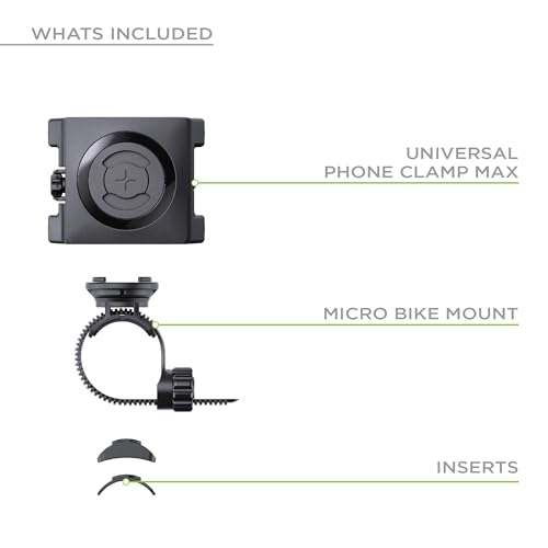 SP CONNECT Universal Bicycle Mobile Phone Holder | Smartphone Bracket Mount for Mountain & Road Bikes Patented Twist Lock, Strong Clamp-Grip | SPC+