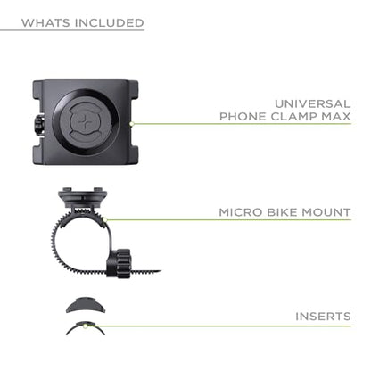 SP CONNECT Universal Bicycle Mobile Phone Holder | Smartphone Bracket Mount for Mountain & Road Bikes Patented Twist Lock, Strong Clamp-Grip | SPC+