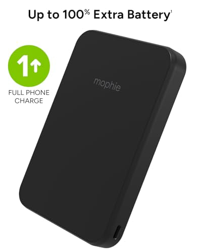 Mophie Snap+ Juice Pack Mini - Magnetic 5000mAh Portable Charger, MagSafe Compatible, USB-C, Multi-Orientation Charging, USB-C Cable Included - style: Juice Pack Mini (2023)
