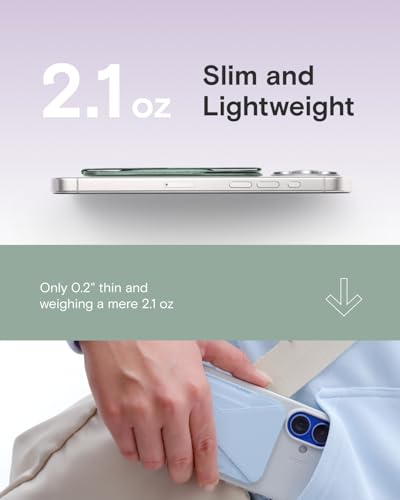 MOFT Magnetic Wallet Stand Compatible with iPhone 18/17/16/15/14/13 Series, Angle Adjustment Magsafe Compatible MOVAS Phone Stand - color: Seafoam, size: Standard