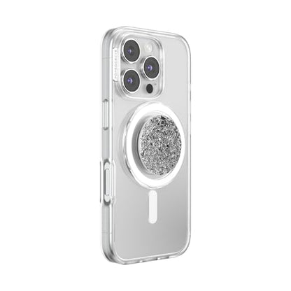 PopSockets Phone Grip for MagSafe, Magnetic Holder- Silver Foil - color: Confetti Foil Silver, style: MagSafe