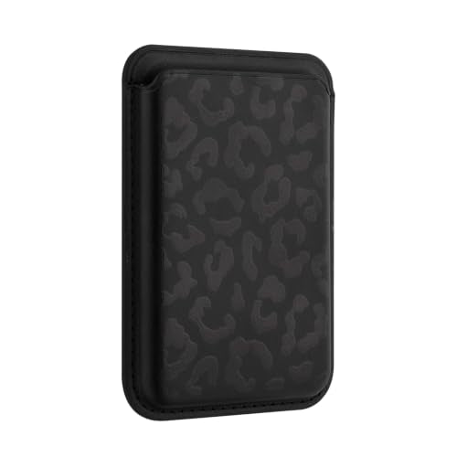 Compatible with MagSafe Wallet, Cute Cheetah Print Pattern, Black - color: Black Cheetah Print